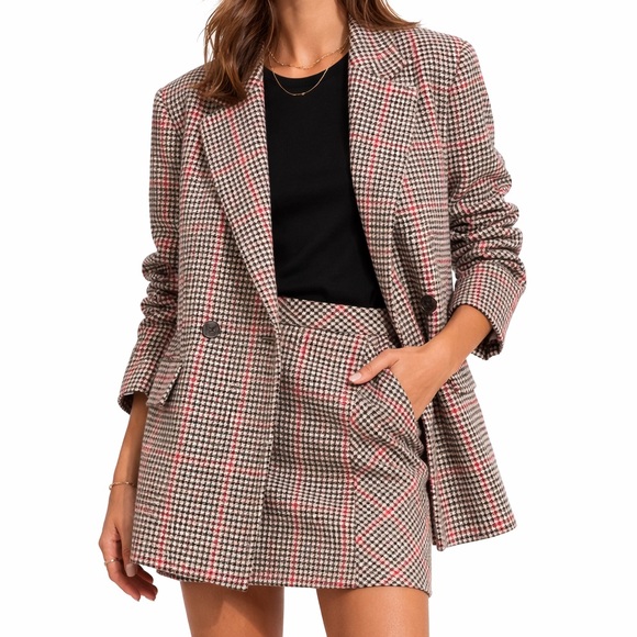 H&M Jackets & Blazers - H&M Double-Breasted Plaid Blazer – Size 2